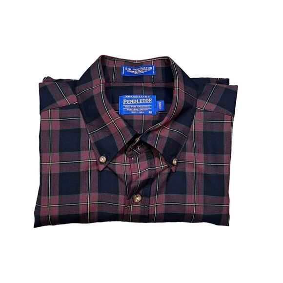 Pendleton Classic Board Shirt Muir Tartan Plaid Wool Long Sleeve Mens Large LONG - Picture 12 of 13